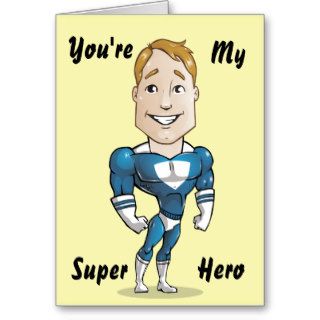 Cute Super Hero Vector Illustration Greeting Card
