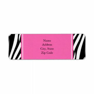 Black and White Zebra with Hot Pink Return Address Labels