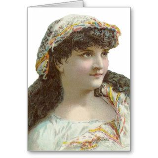 Gypsy girl greeting cards