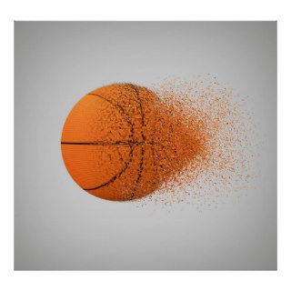 Exploding Basketball Poster