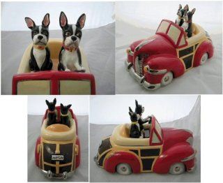 Henry Cavanagh "Mr & Mrs Magee Convertible Woody" Cookie Jar (with Boston Terriers) Kitchen & Dining