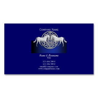 Horse business marketing blue black white celtic business card template