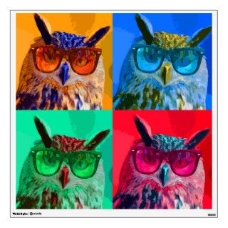 Pop art owl wall graphic