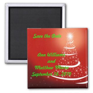 Red Christmas Save the Date Magnet