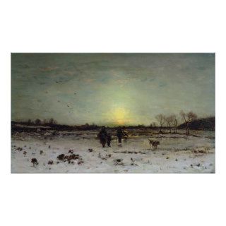 Winter Landscape at Sunset Posters