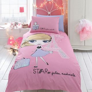 Star by Julien Macdonald Designer pink Parisian Girl single bedding set
