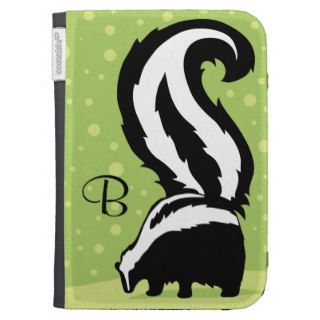 Bold Skunk Illustration With Green Dots Kindle Cover