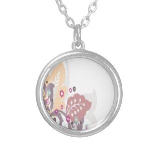 Detailed floral background design necklace