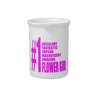 Pink Modern Flower Girls  Number One Flower Girl Beverage Pitchers