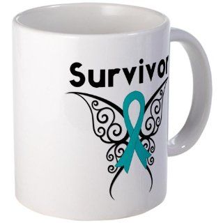 Ovarian Cancer Butterfly Surv Mug Mug by  Kitchen & Dining