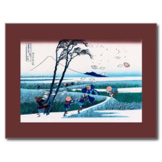 駿州江尻 Ejiri in Suruga Province 葛飾北斎 Hokusai Postcards