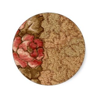 1920 Wallpaper Floral Border Card (22) Round Stickers