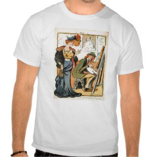 Phryne caricature of an artist's model tee shirts