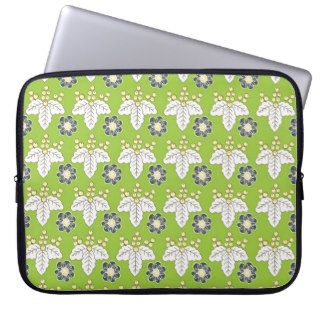 Green and Purple Floral Pattern Spring Wallpaper Computer Sleeve