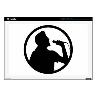 Singer Icon   Karaoke Logo 17" Laptop Decals