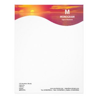 Monogram Wave   Sunset Sunrise Letterhead Design