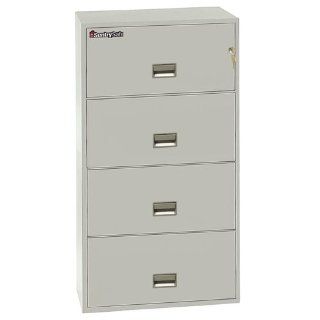 SentrySafe 29.8" W x 20.5" D 4 Drawer Fireproof Key Lock Letter File Safe Finish Lt. Gray  Gun Safes And Cabinets  Sports & Outdoors