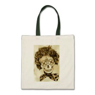 vintage rose flower head dress sugar skull bag