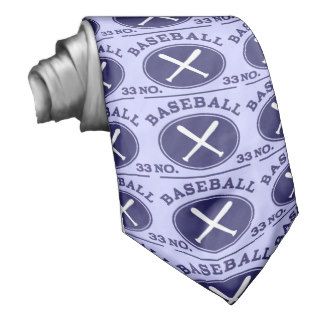 Baseball Player Uniform Number 33 Gift Idea Neckties
