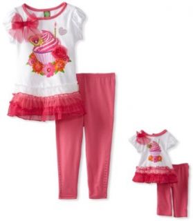 Dollie & Me Girls Cupcake Birthday Legging Set With Doll Outfit, Pink/White, 6 Skirts Clothing Sets Clothing