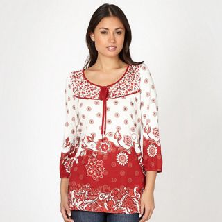 The Collection Red floral border jersey top