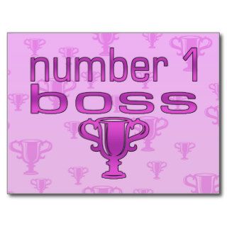 Number 1 Boss in Pink Postcard