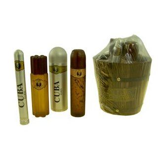 Cuba Gift Set 4 Pieces (3.4 Eau De Toilette Spray + 6.7 Deodorant Spray + 1.2 oz. Sspray + 3.4 oz. Aftershave Spray) Men by Cuba Perfumes  Beauty