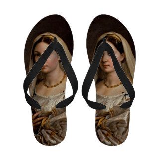 Woman with a veil La Donna Velata Raphael Santi Flip Flops