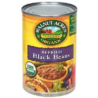 Walnut Acres Organic Refried Beans, Black Beans, Fat Free, 15 Ounce Cans (Pack of 12)  Grocery & Gourmet Food