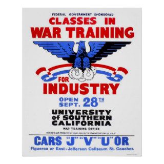 USC War Training Classes 1943 WPA Poster