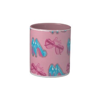 Blue Heels Pink Lips pattern Coffee Mug