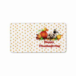 Thanksgiving Pugs and Pumpkins Custom Address Labels