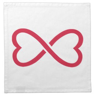 Red infinity love hearts napkins