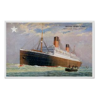 RMS Homeric White Star Line Passenger Poster
