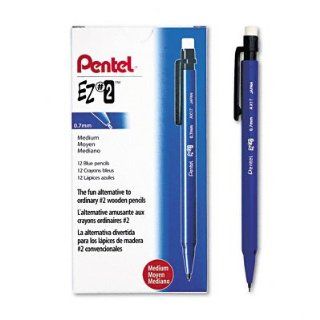 EZ#2&reg Automatic Pencil, .7mm Lead, Refillable, Blue Barrel, Dozen (PENAX17C) 