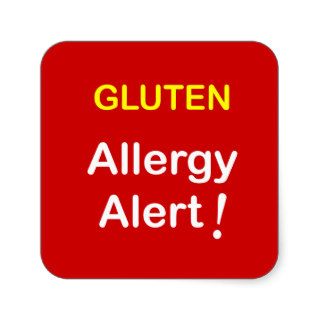 g1   Allergy Alert   GLUTEN. Sticker
