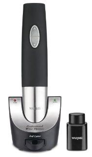 Waring Pro WO50B Cordless Wine Opener with Vacuum Sealer and Foiler Cutter, Black Electric Wine Bottle Openers Kitchen & Dining