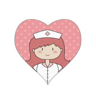 Cute cartoon nurse (redhead) sticker