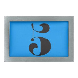Blue Number 5 Belt Buckle