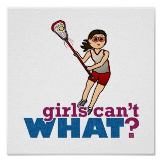 Girl Lacrosse Player in Red Poster