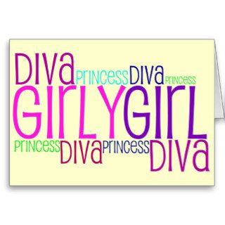 Girly Girl Diva Greeting Card