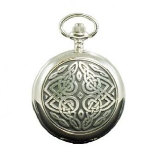 Twisted Celtic Knot Quartz Half Hunter Fob Pocket Watch Made in Scotland PW15 Clothing