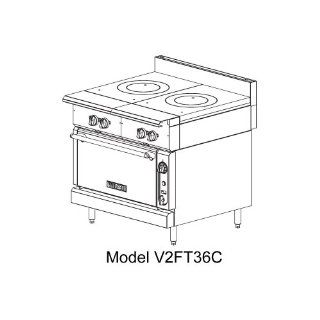 Vulcan Hart 36" Gas Range w/ Dual French Tops and Cabinet Base Appliances