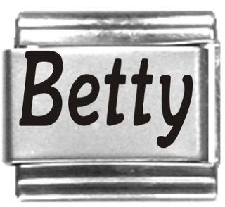 Betty Laser Name Italian Charm Link Italian Style Single Charms Jewelry