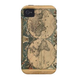 Parchment Old Style World Map iPhone 4 Case