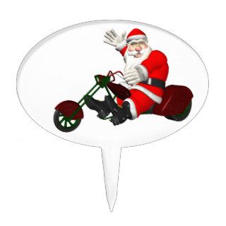 Santa Claus On Motor Trike Cake Picks