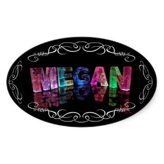 The Name Megan in 3D Lights (Photograph) Sticker