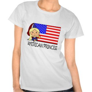Cartoon Clip Art Cute American Princess Flag Shirt