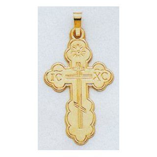 14kt Yellow Gold Eastern Orthodox Cross   XR568 Charms Jewelry