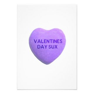 Valentines Day Suck Purple Candy Heart Personalized Invite